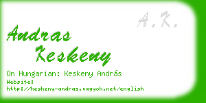 andras keskeny business card