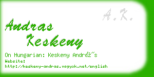 andras keskeny business card